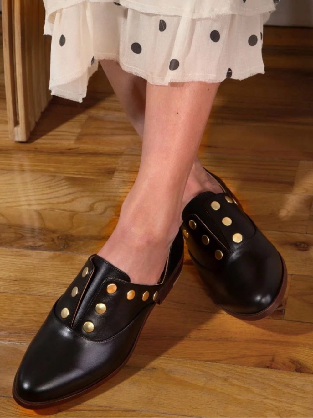 Nisolo Emma d’Orsay Studded Oxford Black